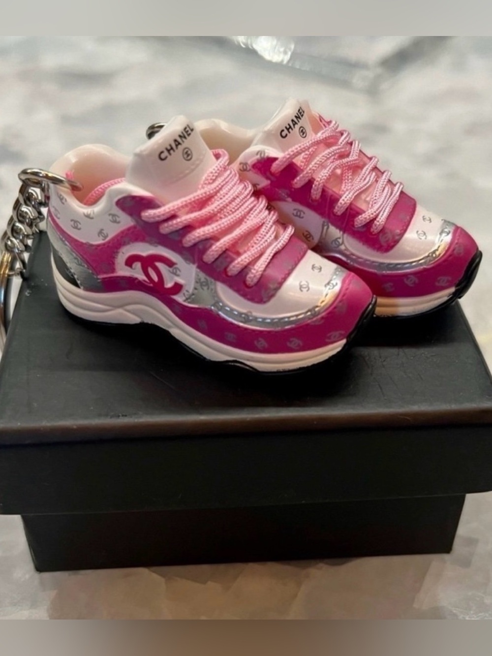 Y2K Pink Sneaker Keychain Charms Cute Bag Accessory